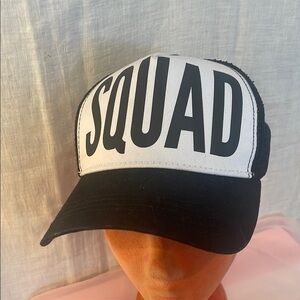 Black and White 'SQUAD' Trucker Hat